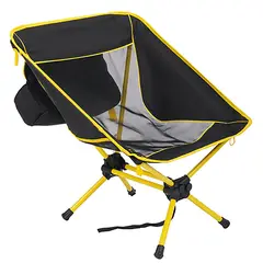 KLIMBER - Silla Camping Portátil 59x64x62 cm Negro y Amarillo