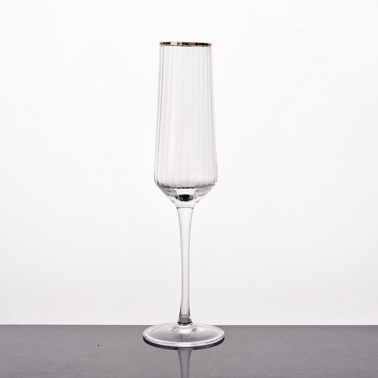 Copa de Champaña Ring Dorado 220ml