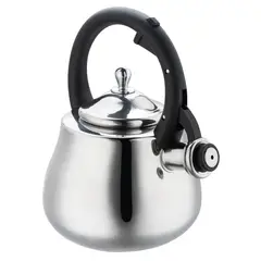 JUST HOME COLLECTION - Tetera de Acero Inoxidable 2.8 L Plateado y Negro