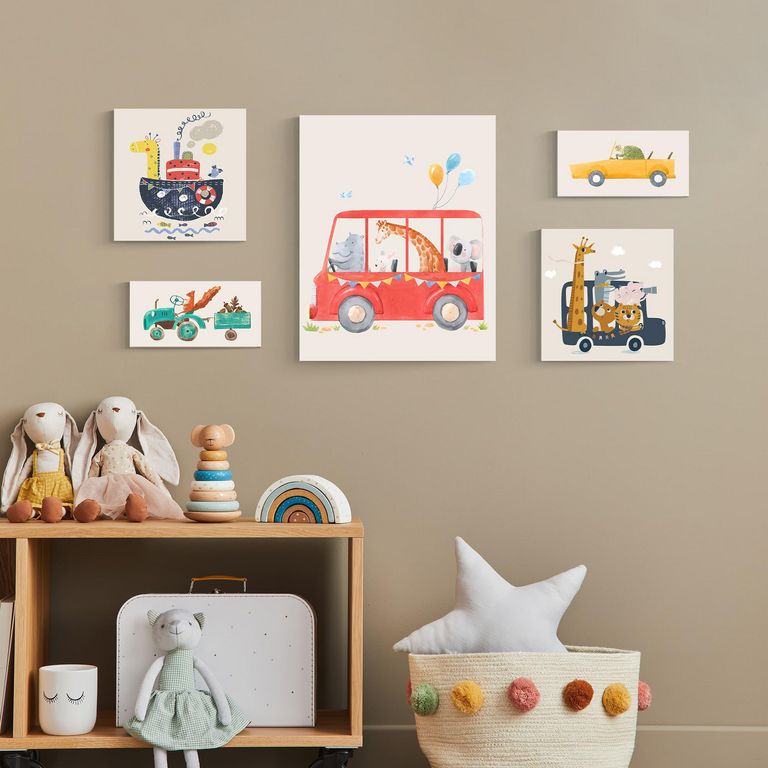 Set x5 Canvas Kids Cars Mix