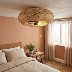 JUST HOME COLLECTION - Ventilador de Techo Ratán 4L E27