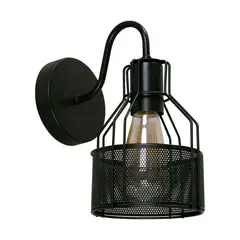 JUST HOME COLLECTION - Aplique Labruna 1L E27 Metal Negro