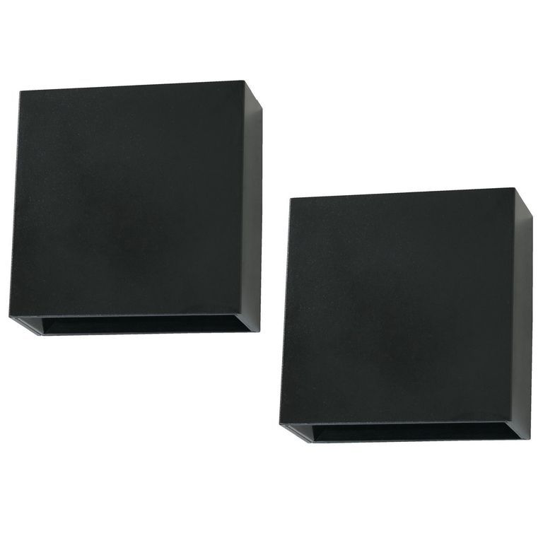 Pack de 2 Apliques Exterior LED Launa Negro