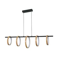 JUST HOME COLLECTION - Lámpara Colgante LED Marina 5L Plástico Negro
