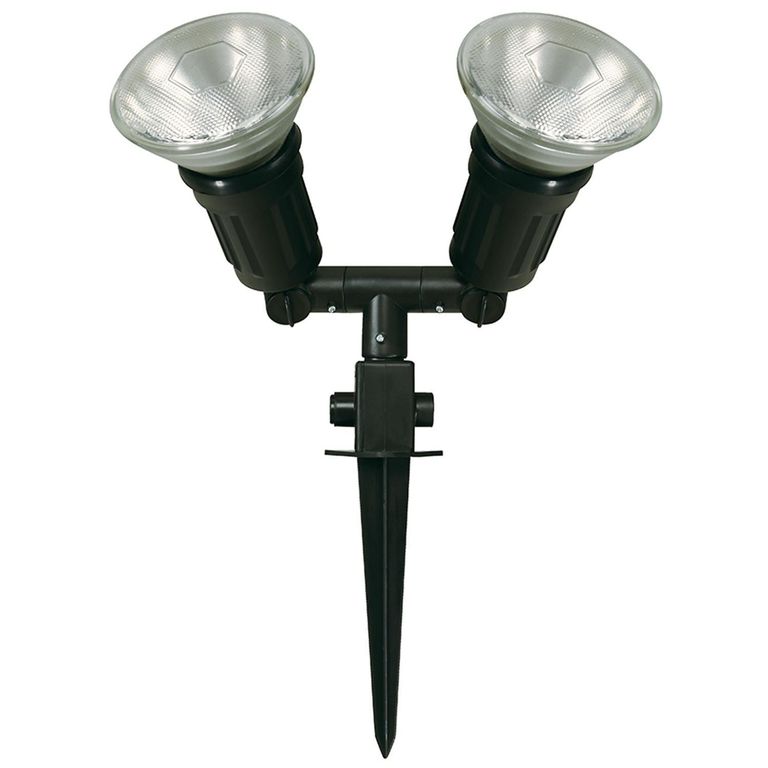 Estaca Exterior de 2 Luces con Base E27 Color Negro