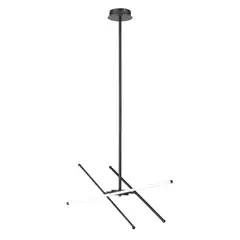 JUST HOME COLLECTION - Lámpara Colgante de Techo 3 Luces LED Barnes Negra