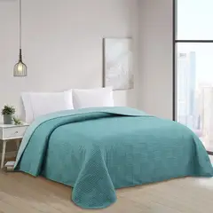 JUST HOME COLLECTION - Cubrecama Bicolor 1.5 Plazas Color Verde