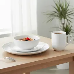 JUST HOME COLLECTION - Juego de Vajilla 24 Piezas de Porcelana Clavel