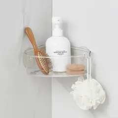 JUST HOME COLLECTION - Organizador de Ducha Esquinero Transparente