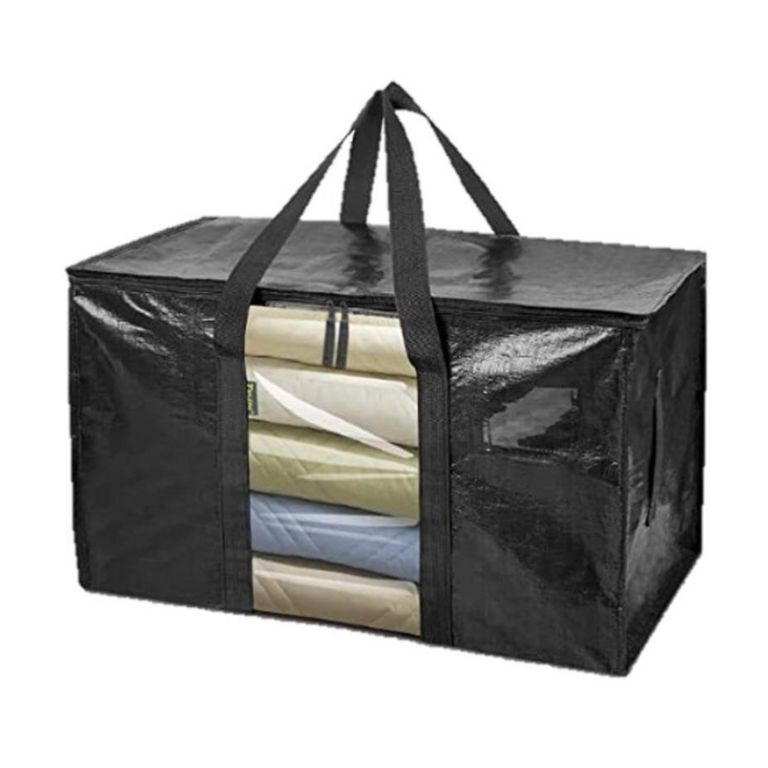 Set x4 Organizadores Ropa de Cama Negro 71x35.5x43 Cm
