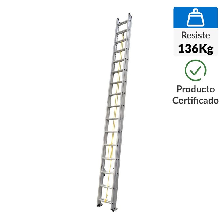 Escalera de Extensión de Aluminio 32 Pasos 136Kg