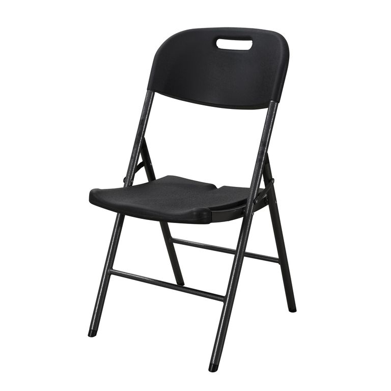 Silla Plegable Negra para Terraza 87x46x53 cm