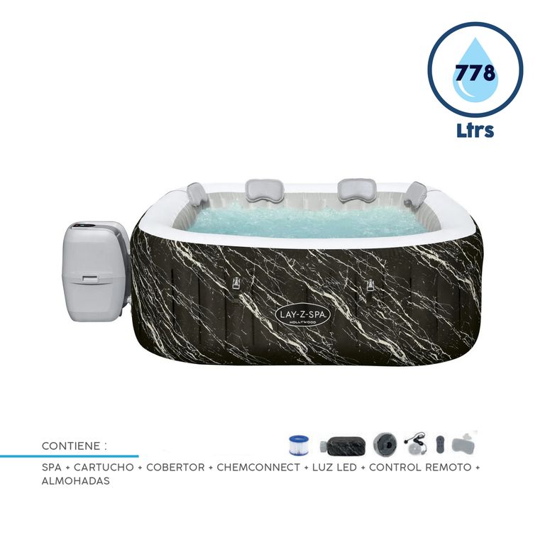 Spa Inflable Hollywood 180x180x66 cm 778 Litros 6001F