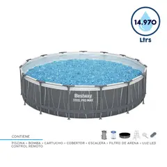 BESTWAY - Set de Piscina Estructural Red LED 457x107cm 14.97 Litros 561GD