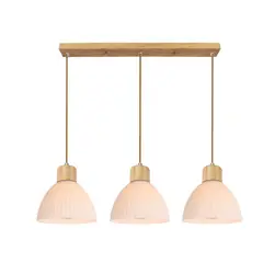 NON BRANDED - Lámpara Colgante de Techo 3 Luces Elva Natural