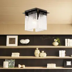 JUST HOME COLLECTION - Lámpara de Techo Terni 1L E27 Negro