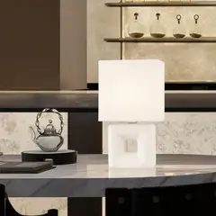 CASA BONITA - Lámpara de Mesa New Ceram 1L E27 Blanco 15x25 cm