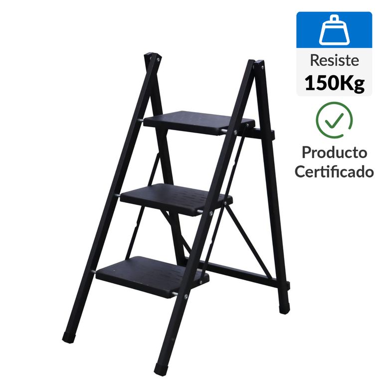 Escalera de Tijera de Acero 3 Pasos 150Kg