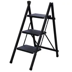 BAUKER - Escalera de Acero 85 cm 3 Peldaños