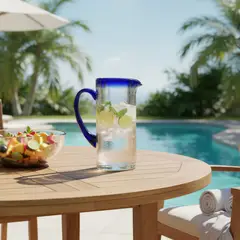 JUST HOME COLLECTION - Jarro de Vidrio Transparente Tapa Azul 1.2lt