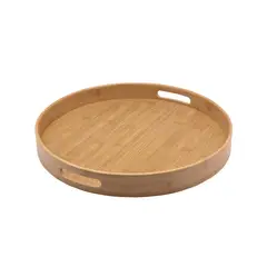 JUST HOME COLLECTION - Bandeja Bambú Redonda 40x40cm Madera