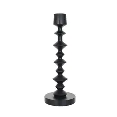 JUST HOME COLLECTION - Candelabro de Madera 33cm Negro