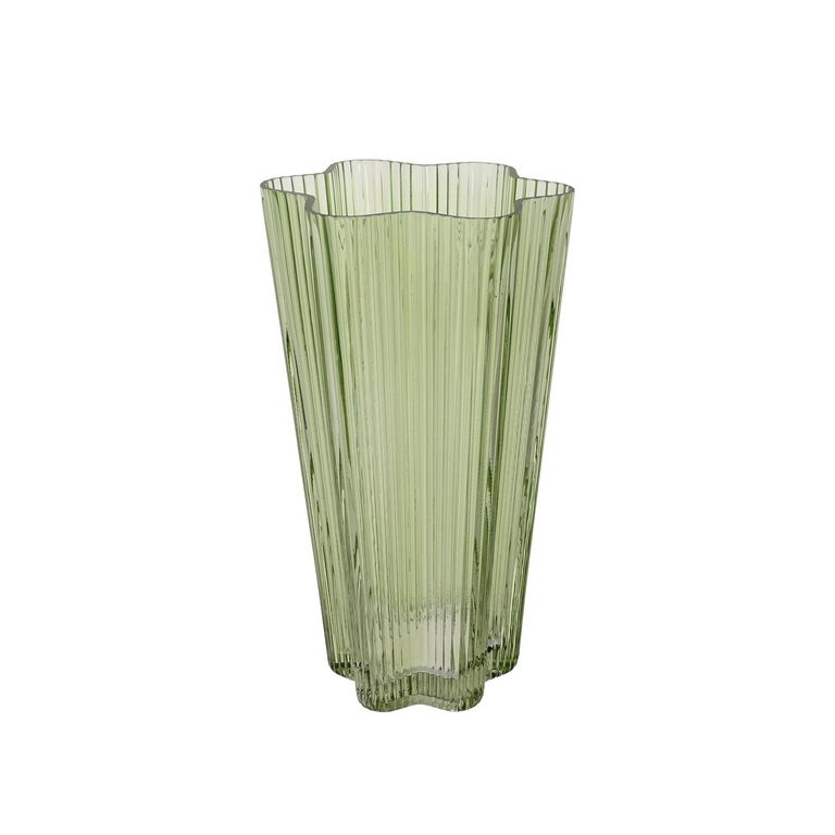 Jarrón De Vidrio Verde 20 cm