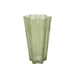 JUST HOME COLLECTION - Jarrón De Vidrio Verde 20 cm
