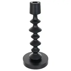 JUST HOME COLLECTION - Candelabro de Madera Negro 28cm