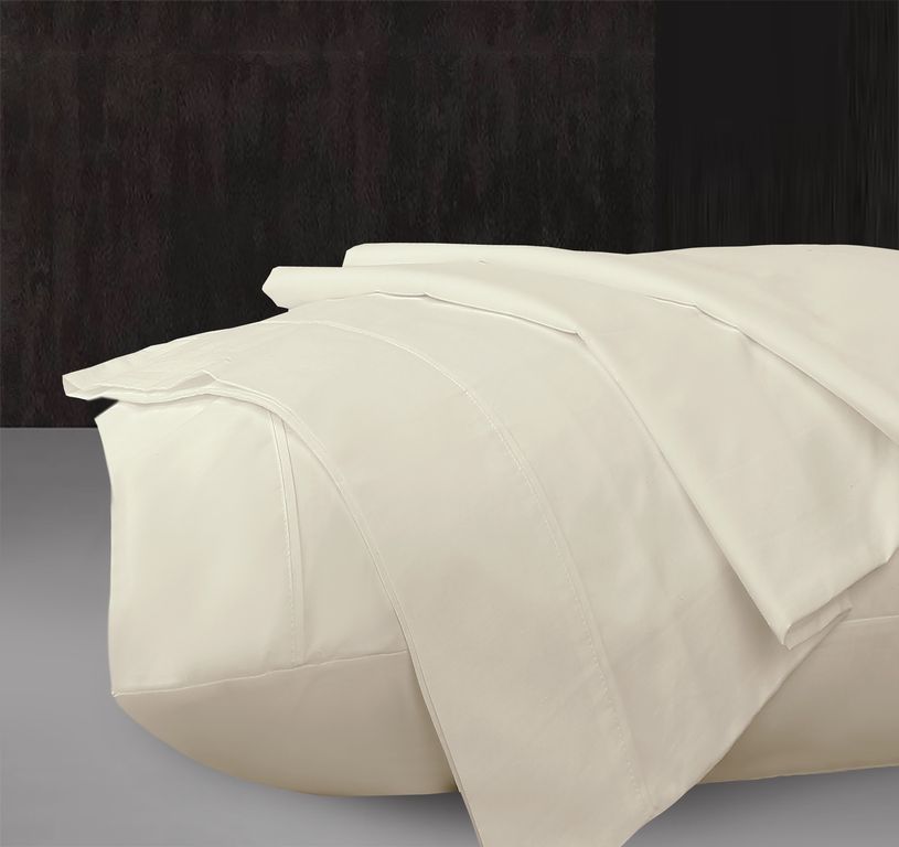 Set 2 Fundas de Almohada 180 Hilos Beige