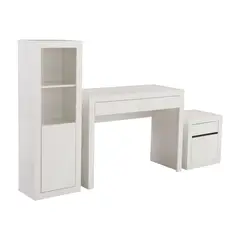 JUST HOME COLLECTION - Combo Escritorio con Cajonera y Librero Lida Blanco