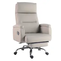 JUST HOME COLLECTION - Silla de Oficina con Reposapie Reclinable Emilio Beige