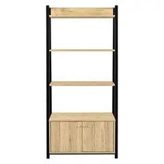 JUST HOME COLLECTION - Librero 2P OAK/NG 75x40x160