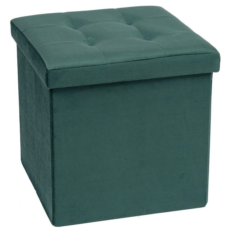 Pouf Plegable Verde 38×38×38cm