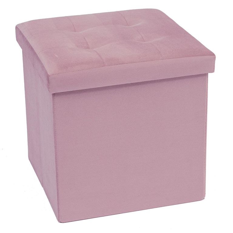 Pouf Plegable Rosado 38×38×38cm