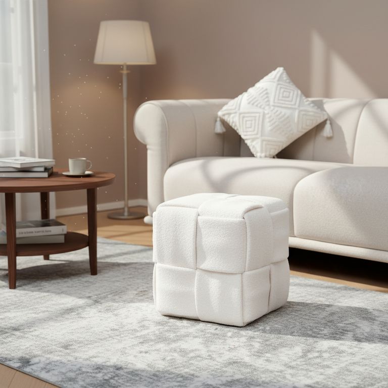 Puff Zoe 38x38x40cm Blanco