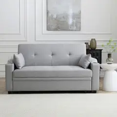 JUST HOME COLLECTION - Sofá Cama + Cojines Decorativos Pacerti Gris