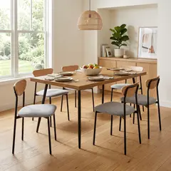 JUST HOME COLLECTION - Juego de Comedor 1 Mesa 6 Sillas Kabul