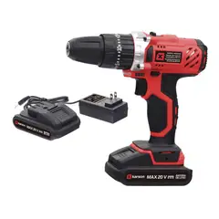 KARSON - Taladro Percutor 20V + 27 Piezas + 2 Baterías Karson