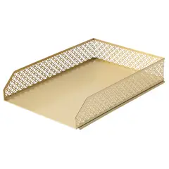 JUST HOME COLLECTION - Bandeja Metálica para Documentos Dorada