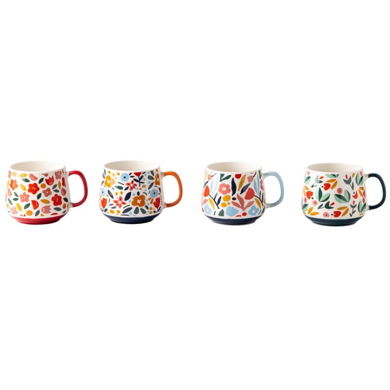 Mug/Tazón 500 ml Cerámica Flores Multicolor