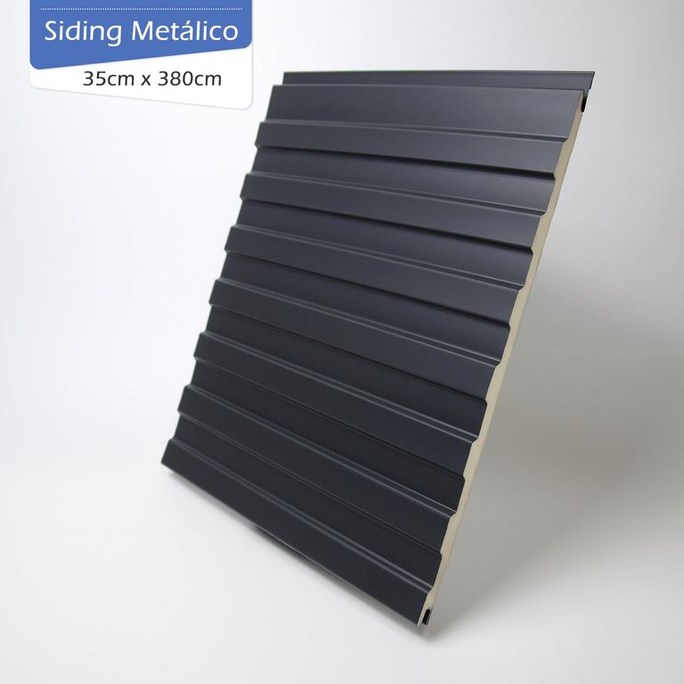 Siding Metálico Gris 16X350mm 3.8m