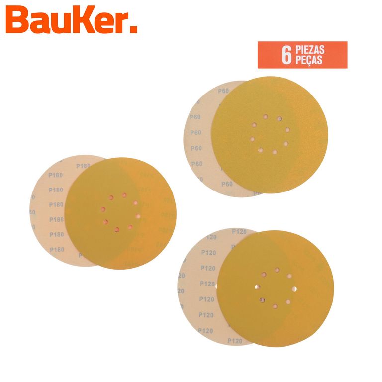 Set 6 Discos Lija 8-1/2"