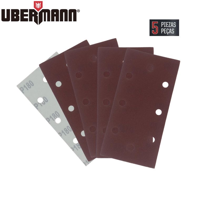 Set 5 Lijas Velcro G180 1/3"