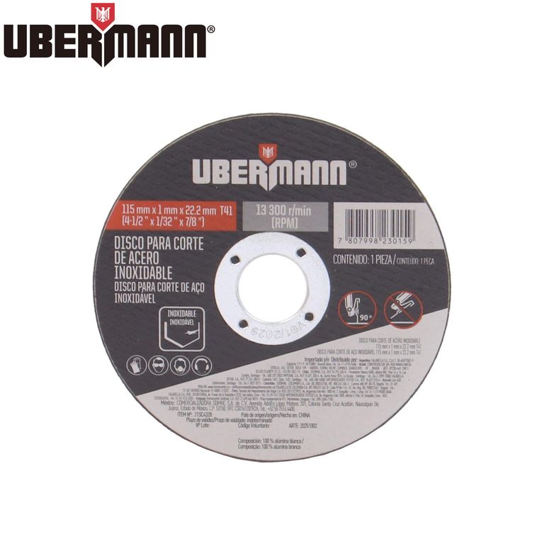 Disco de Corte Metal 4.5" x 1 mm