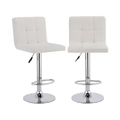 JUST HOME COLLECTION - Banco de Bar Acolchonado 2 Plazas Blanco