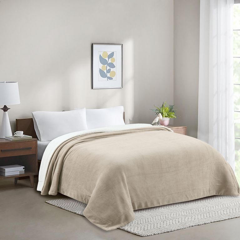 Frazada Coral 2 Plazas Beige