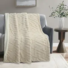 JUST HOME COLLECTION - Manta Jack Sherpa 125 x 150 Ivory