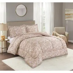 JUST HOME COLLECTION - Edredón Clásico Estampado Queen Beige