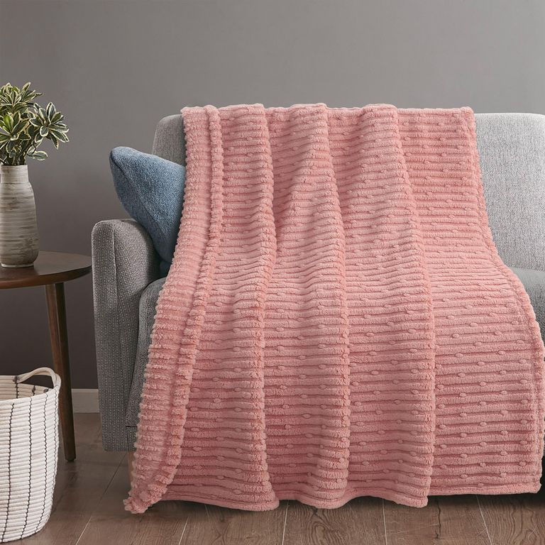 Manta Boho Sherpa 125 x 150 Rosa